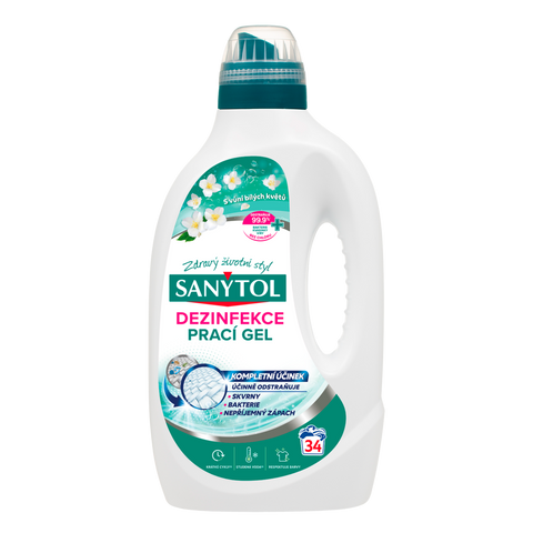 Obrázek produktu: Sanytol dezinfekce - prací gel 1700 ml (34 dávek) květinová svěžest