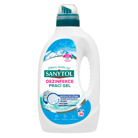 Obrázek produktu: Sanytol dezinfekce - prací gel 1700 ml (34 dávek) s vůni svěžesti
