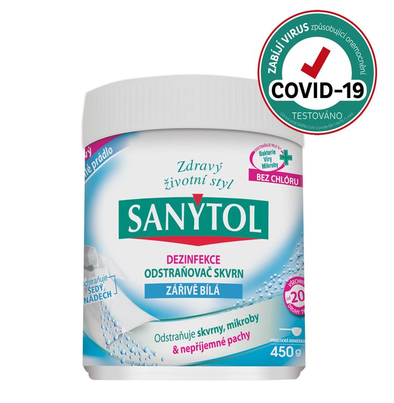 Sanytol Dezinfekce odstraňovač skvrn – zářivě bílá