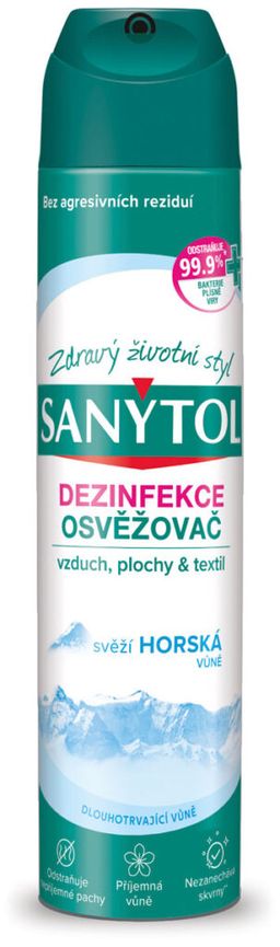 Obrázek produktu: Sanytol dezinfekční osvěžovač vzduchu, ploch a textilií 300 ml - horská vůně