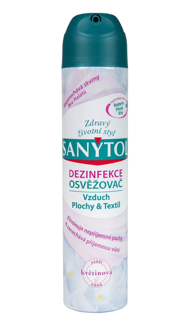 Sanytol dezinfekční osvěžovač vzduchu, ploch a textilií 300 ml - květinová vůně