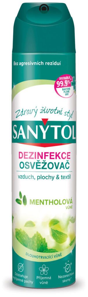 Sanytol dezinfekční osvěžovač vzduchu, ploch a textilií 300 ml - mentholová vůně