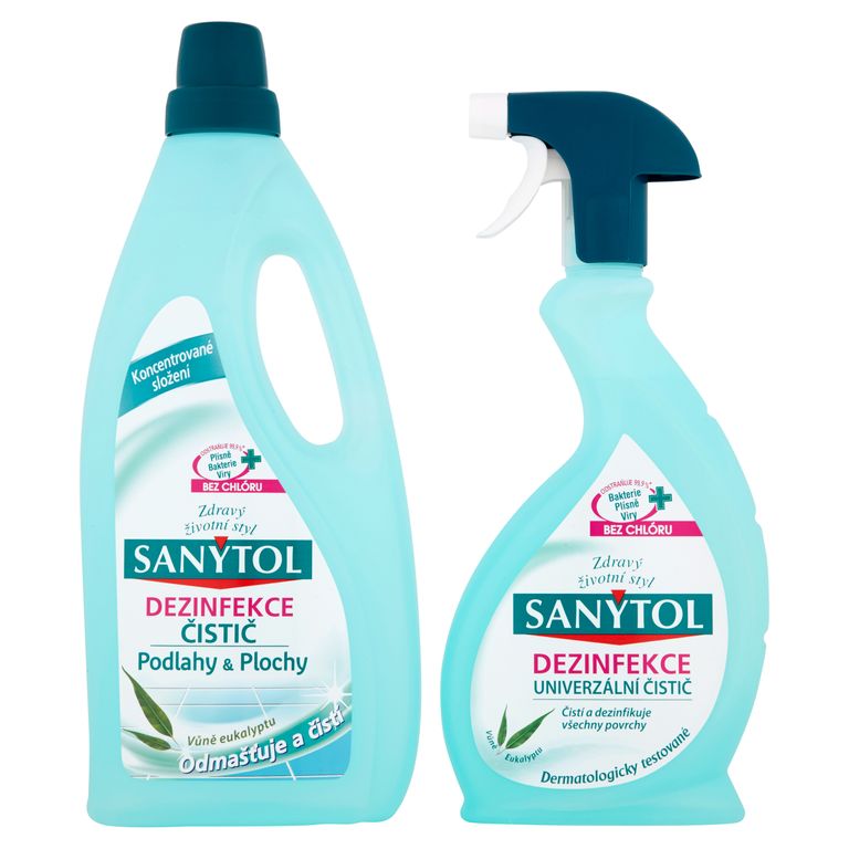 Sanytol Dezinfekce čistič podlahy & plochy 1 l + univerzální čistič 500 ml