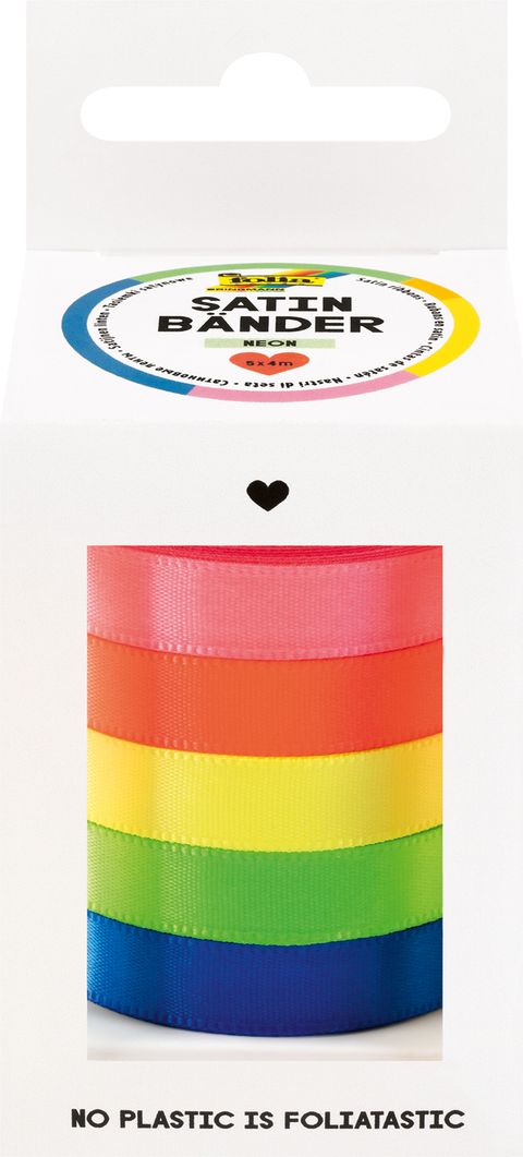 Obrázek produktu: Saténové stužky - sada - 5 barev - NEON
