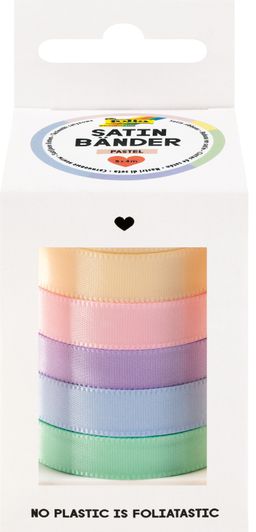 Obrázek produktu: Saténové stužky - sada - 5 barev - PASTEL