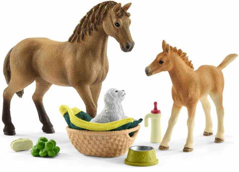Obrázek produktu: Schleich 42432 Set hříbě a Quarter kůň se štěňátkem a doplňky