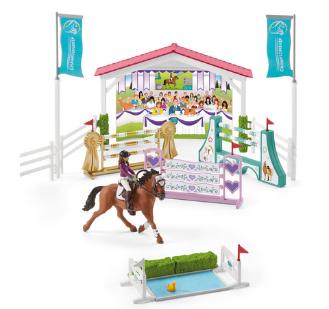 Obrázek produktu: Schleich 42440 Turnajové závodiště s koníky a ošetřovatelkami s pohyblivými klouby