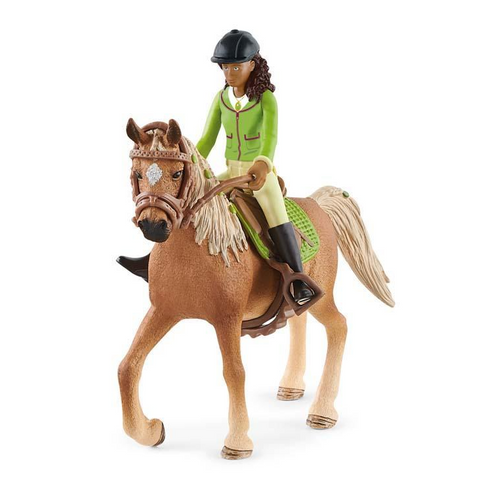 Obrázek produktu: Schleich 42542 Černovláska Sarah s pohyblivými klouby na koni