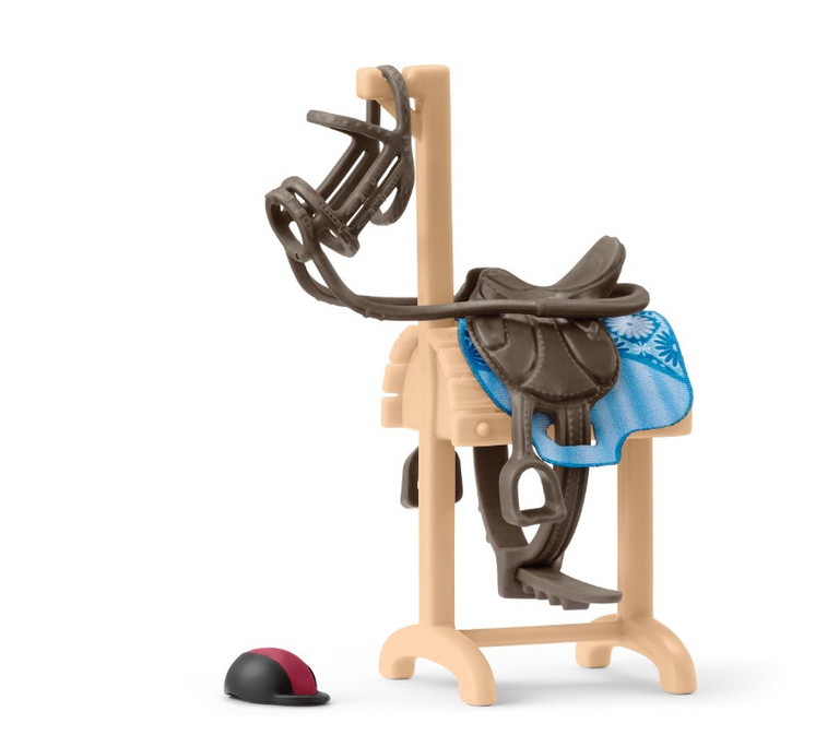 Schleich - Koňský postroj, Sedlo s uzdou a stojanem