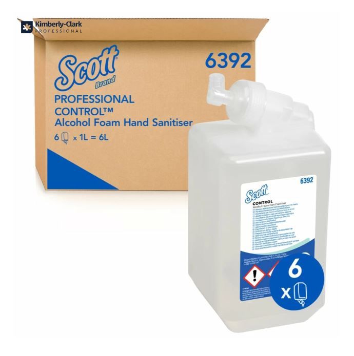SCOTT Alkoholová pěnová dezinfekce rukou 6 x1 l