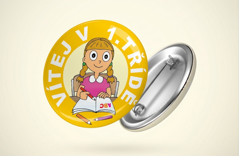 Obrázek produktu: SEVT Pamětní odznak VÍTEJ V 1. TŘÍDĚ pro holky