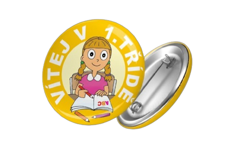 Obrázek produktu: SEVT Pamětní odznak VÍTEJ V 1. TŘÍDĚ pro holky