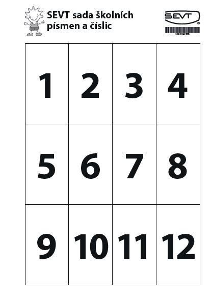 SEVT Sada školních písmen, číslic a značek (8 archů)