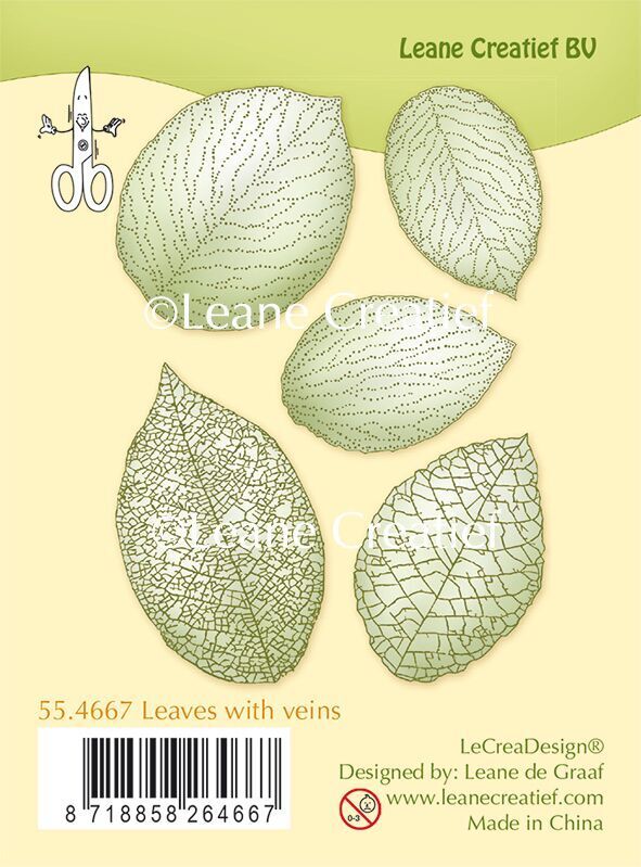 Silikonová gelová razítka - Listy s žilkami (5 ks)