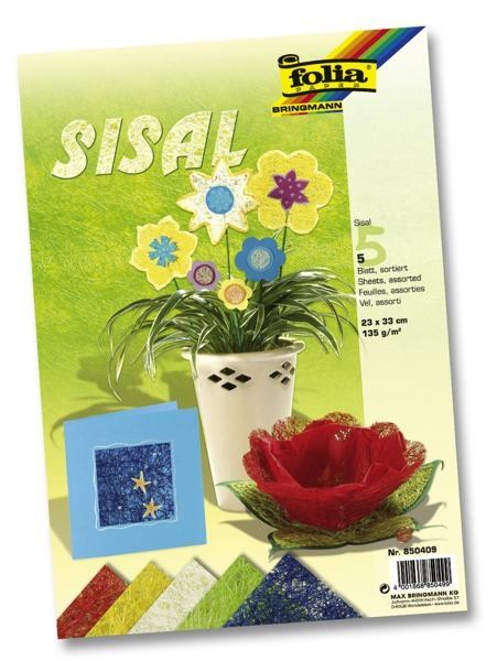 Sisalový papír bez třpytek - mix 5 ks 23 × 33 cm