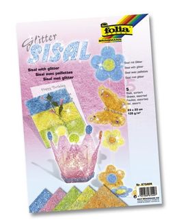 Obrázek produktu: Sisalový papír se třpytkami - mix 5 ks 23 × 33 cm