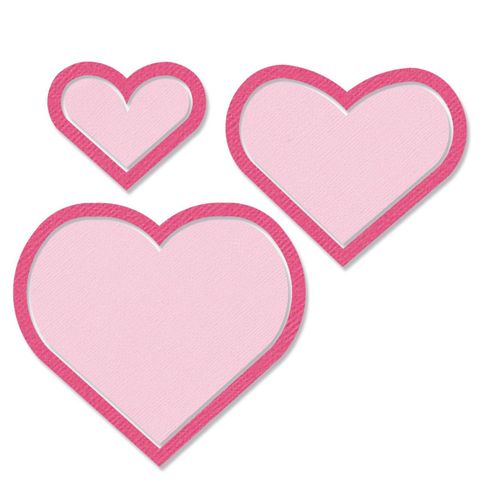Obrázek produktu: Sizzix vyřezávací kovové šablony Framelits - Srdíčka (6ks)