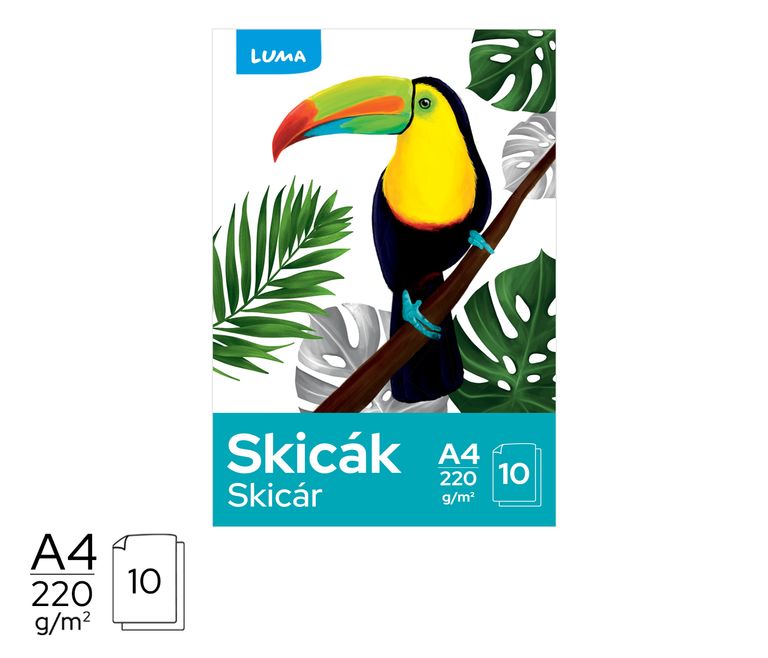 Skicák A4 Luma A4 220 g - 10 listů