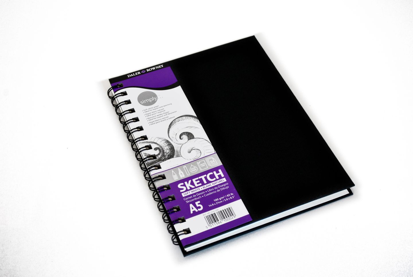 Skicovací blok Daler Rowney v pevných deskách - A5, kroužková vazba