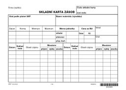 Obrázek produktu: Skladní karta zásob typ A