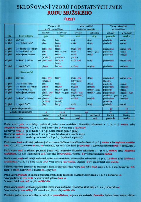 Obrázek produktu: Skloňování vzorů podstatných jmen rodu mužského