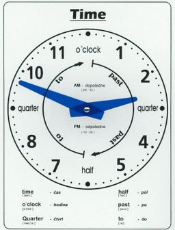 Obrázek produktu: Školní hodiny kartonové - v angličtině