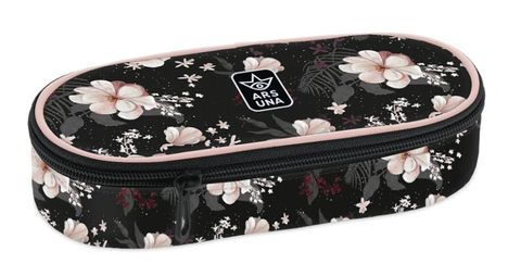 Obrázek produktu: Školní penál oválný Ars Una - Flowery Black
