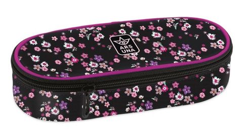 Obrázek produktu: Školní penál oválný Ars Una - Pearl Blossom Black