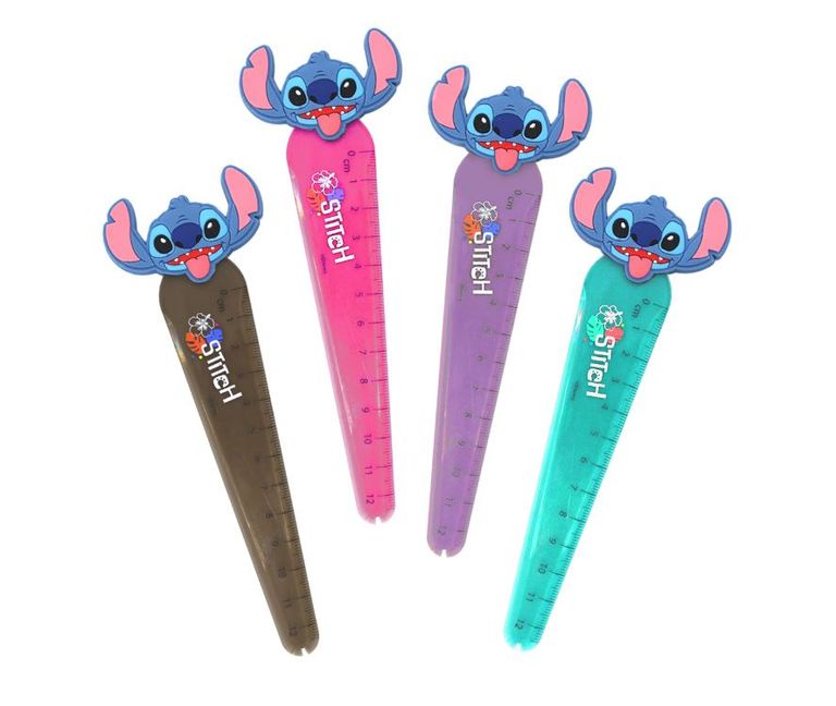 Školní pravítko Colorino 12 cm - Stitch Black, mix barev