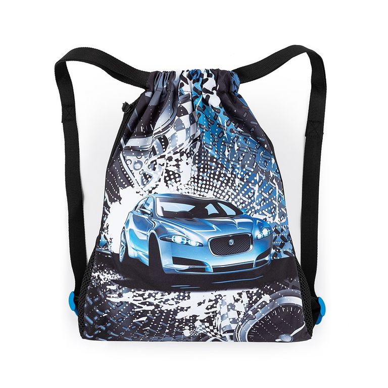 Levně Školní sáček na přezůvky / tělocvik - Modré auto