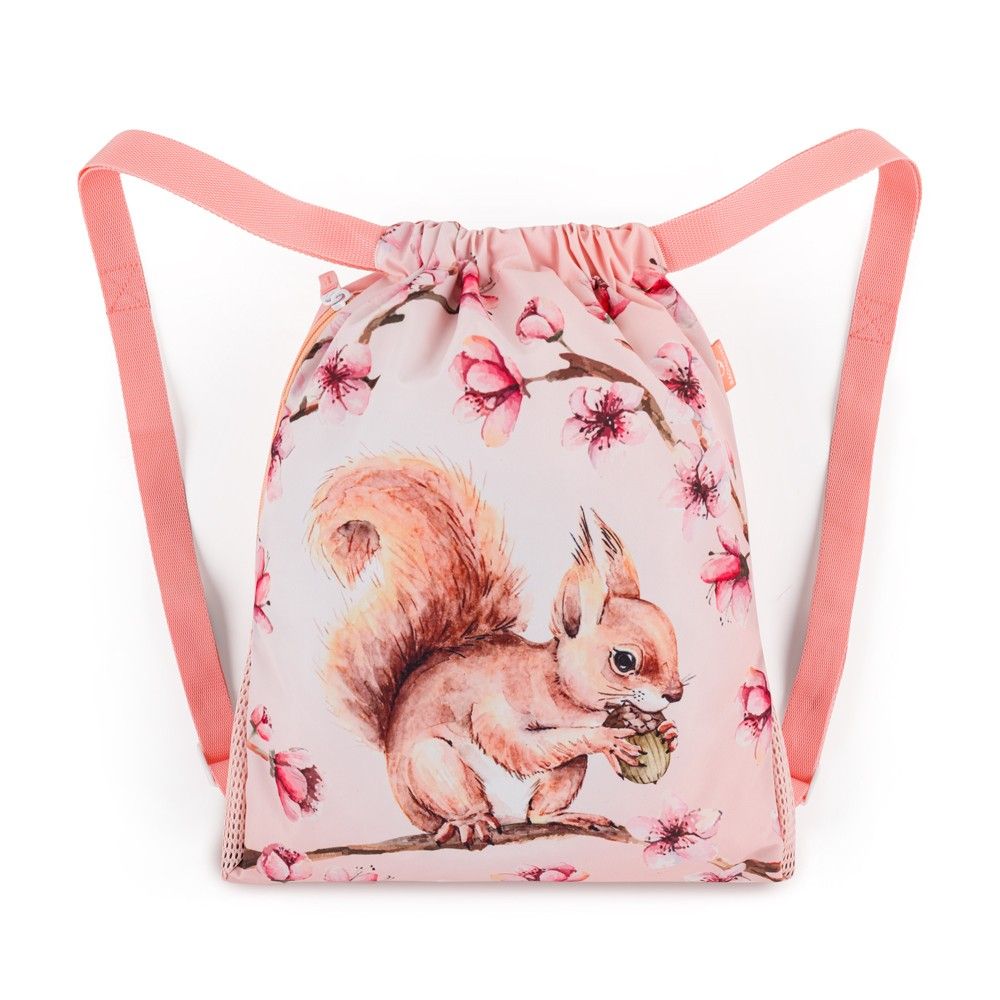 Školní sáček na přezůvky - Veverka