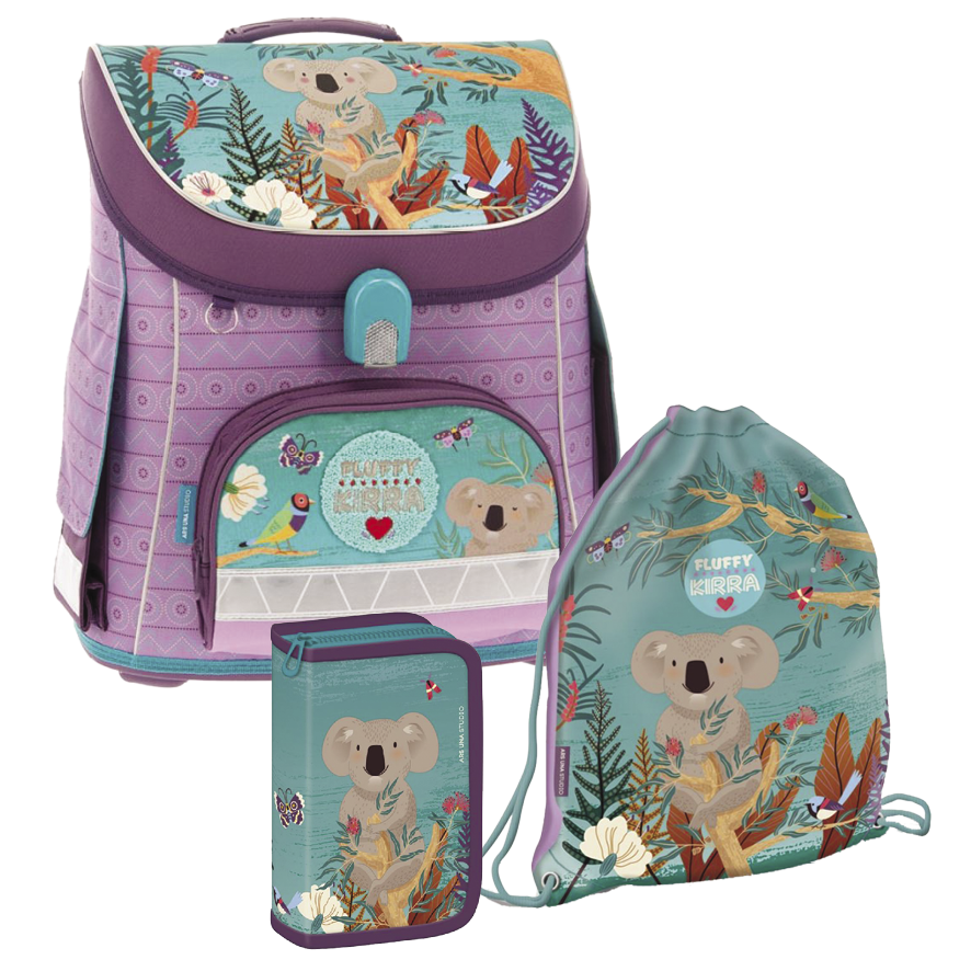 Školní set Ars Una - Kirra Koala - aktovka + penál (plný) + sáček na cvičky