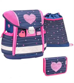 Obrázek produktu: Školní set Belmil - Simple Heart (aktovka + penál + sáček)