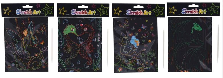 Vyškrabovací obrázek 18x14,5cm, 4 listy