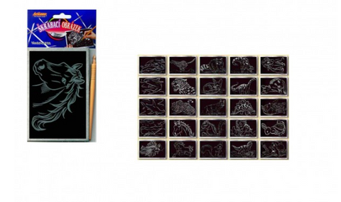 Obrázek produktu: Škrabací obrázek stříbrný 15 x 10 cm, mix druhů