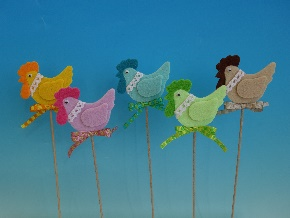 Slepice zápich, mix barev - 1 ks