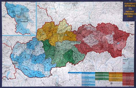Obrázek produktu: Slovenská republika - PSČ - 1:400 000 - nástěnná mapa /VKÚ/
