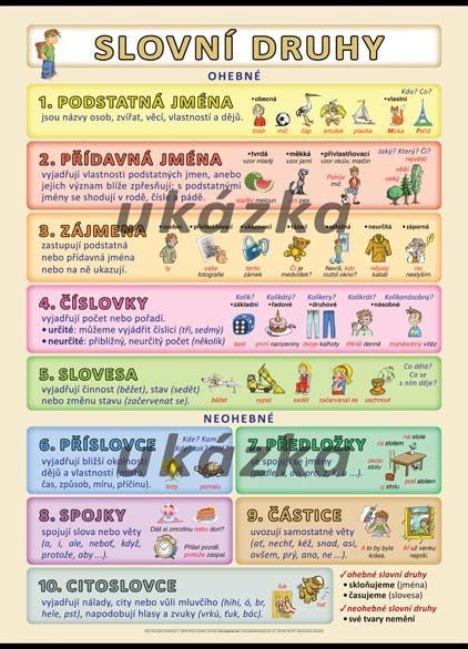 Obrázek produktu: Slovní druhy A4 (30x21 cm)