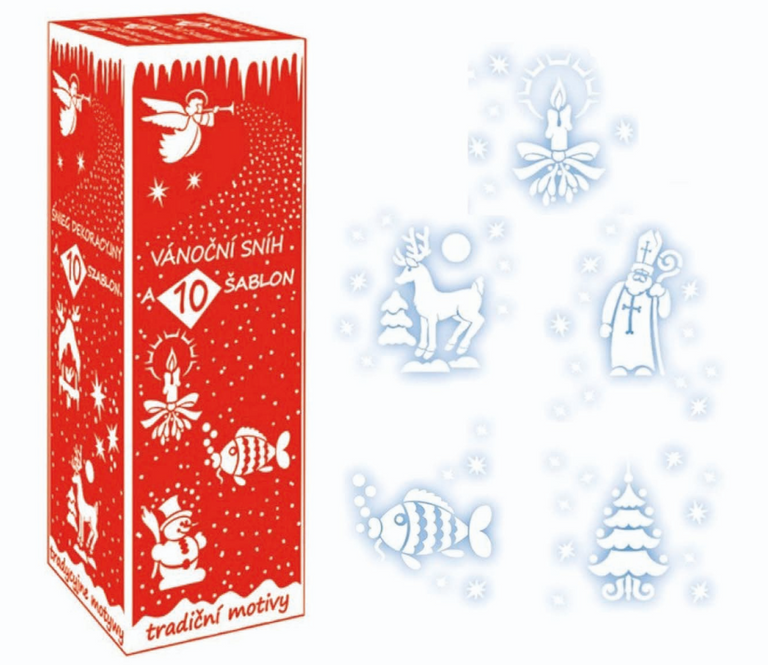 Sníh ve spreji 150 ml s 10 šablonami