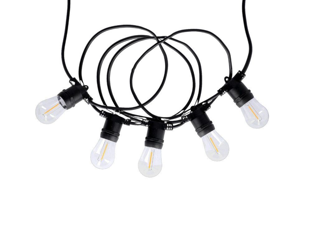 Solární párty řetěz - 15 LED, délka 9,1m+1,5m