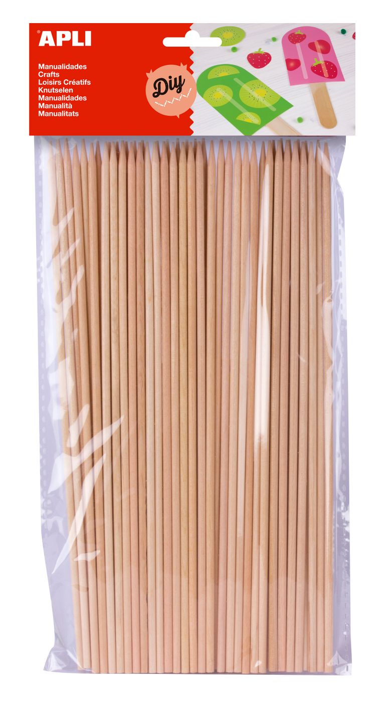 Špejle APLI - přírodní - 50 ks