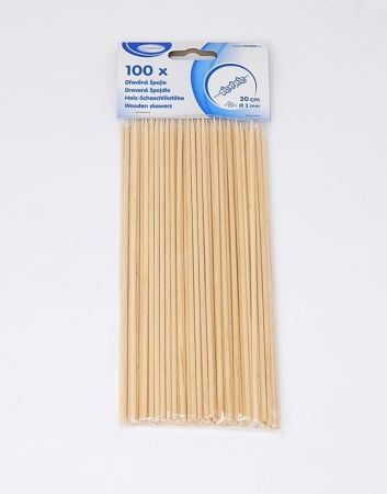 Špejle hrocené 20 cm, pr. 3 mm - 100 ks