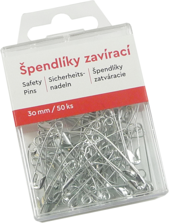Špendlíky zavírací 30 mm 50 ks