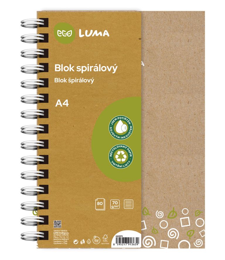 Blok spirála A4 80l ECO LUMA LUMA trading s.r.o.