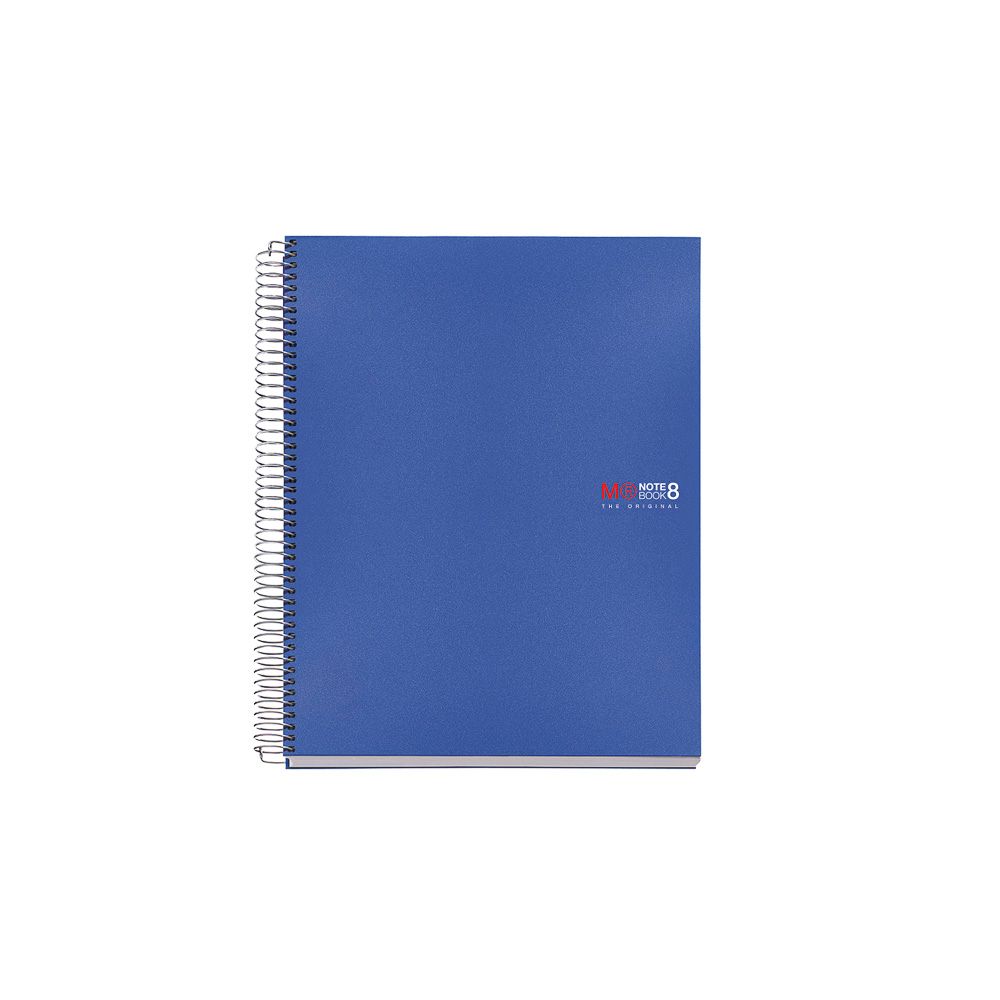 Spirálový blok BASIC s rozdělovači, A5, 200 listů, 70 g, linkovaný - modrý