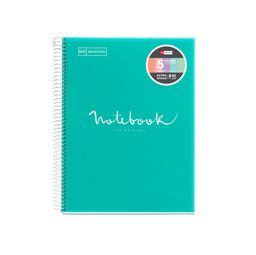 Obrázek produktu: Spirálový blok Emotions A4, PP, 120 listů, 90 g, linkovaný - tyrkysový