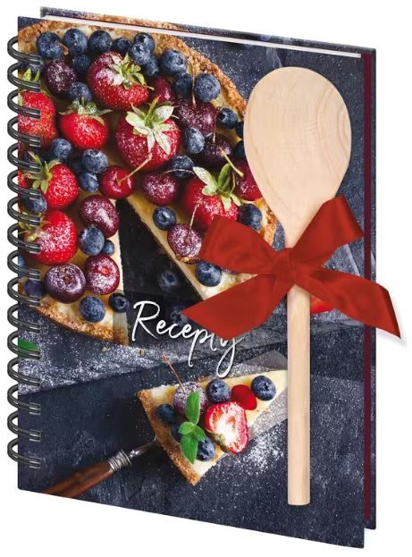 Spirálový blok na recepty s vařečkou A5 - Cheesecake