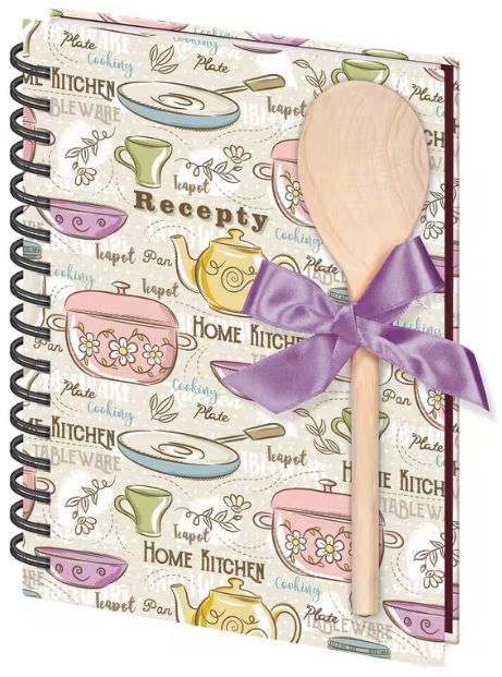 Spirálový blok na recepty s vařečkou A5 - Home Kitchen