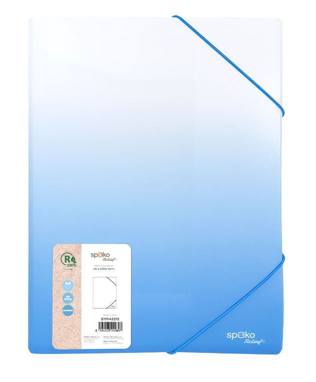 Spisové desky s gumičkou Spoko ReLeaf A4 PP Gradient - modré