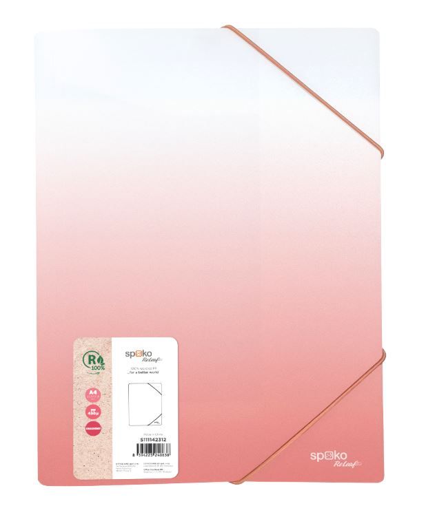 Spisové desky s gumičkou Spoko ReLeaf A4 PP Gradient - růžové